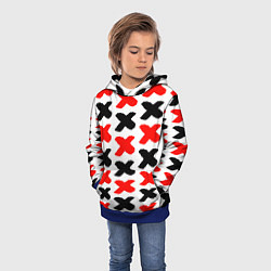 Толстовка-худи детская Крестики, цвет: 3D-синий — фото 2
