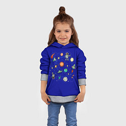 Толстовка-худи детская Завораживающий космос, цвет: 3D-меланж — фото 2