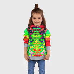 Толстовка-худи детская Оптический фрактал кислота, цвет: 3D-меланж — фото 2