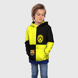 Толстовка-худи детская Barcelona x Borussia, цвет: 3D-синий — фото 2