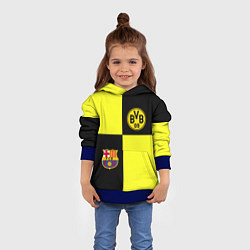 Толстовка-худи детская Barcelona x Borussia, цвет: 3D-синий — фото 2