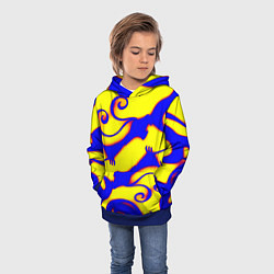 Толстовка-худи детская Аниме драконы неон, цвет: 3D-синий — фото 2