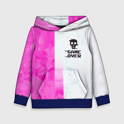 Толстовка-худи детская Game over pink abstraction, цвет: 3D-синий