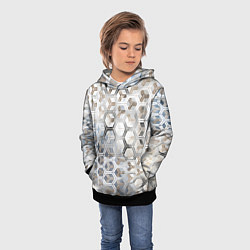 Толстовка-худи детская Зеркальные соты с переливами света, цвет: 3D-черный — фото 2