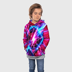 Толстовка-худи детская Lightning - neon fantasy, цвет: 3D-меланж — фото 2