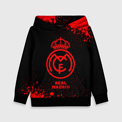 Толстовка-худи детская Real Madrid - red gradient, цвет: 3D-черный