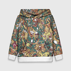 Толстовка-худи детская Монстры и девушки, цвет: 3D-белый