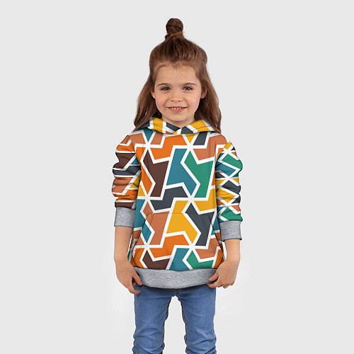 Детская толстовка Геометрический узор разноцветный / 3D-Меланж – фото 4