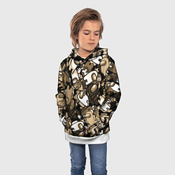 Толстовка-худи детская Персонажи Among us в бежевом тоне, цвет: 3D-белый — фото 2