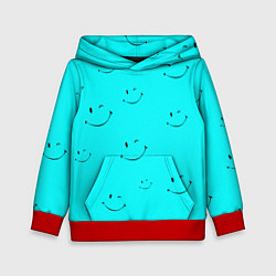 Толстовка-худи детская Подмигивающая улыбка, цвет: 3D-красный