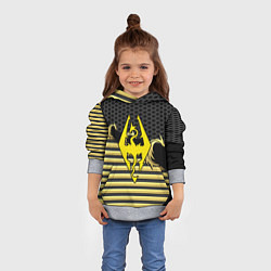 Толстовка-худи детская Skyrim gold edinion, цвет: 3D-меланж — фото 2