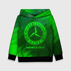 Толстовка-худи детская Mercedes - green gradient, цвет: 3D-черный