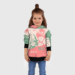 Толстовка-худи детская Он и она - аниме, цвет: 3D-черный — фото 2