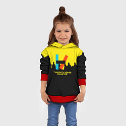Толстовка-худи детская Twenty one pilots rock steel, цвет: 3D-красный — фото 2
