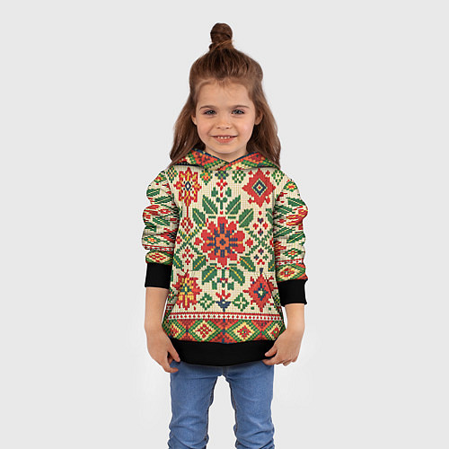 Детская толстовка Славянский узор и орнамент / 3D-Черный – фото 4