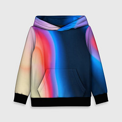 Толстовка-худи детская Неоновый градиент разводы, цвет: 3D-черный