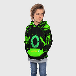 Толстовка-худи детская Portal game pattern, цвет: 3D-меланж — фото 2