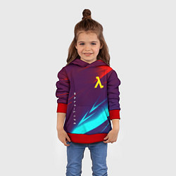 Толстовка-худи детская Half life stripes neon, цвет: 3D-красный — фото 2