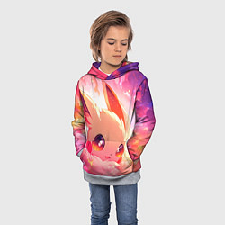 Толстовка-худи детская Покемон Пикачу крупно, цвет: 3D-меланж — фото 2