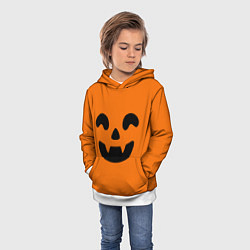 Толстовка-худи детская Весёлая тыква верх, цвет: 3D-белый — фото 2