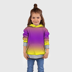 Толстовка-худи детская Градиент текстура абстракция, цвет: 3D-меланж — фото 2
