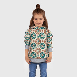 Толстовка-худи детская Паттерн со змеями защищающими луну и солнце, цвет: 3D-меланж — фото 2