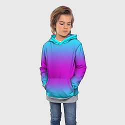 Толстовка-худи детская Градиент неоновые цвета, цвет: 3D-меланж — фото 2