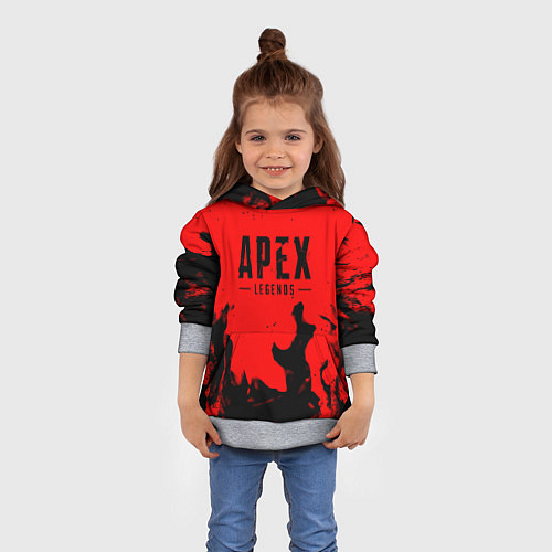 Детская толстовка Apex legends fire steel / 3D-Меланж – фото 4