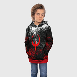 Толстовка-худи детская Quake брызги красок, цвет: 3D-красный — фото 2
