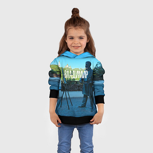 Детская толстовка Город Владимир / 3D-Черный – фото 4