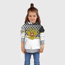 Толстовка-худи детская Россия броня герб, цвет: 3D-меланж — фото 2