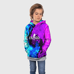 Толстовка-худи детская CSGO neon flame, цвет: 3D-меланж — фото 2