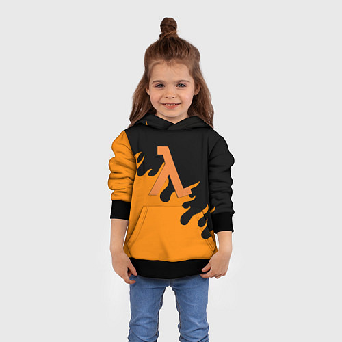 Детская толстовка Half life orange fire / 3D-Черный – фото 4