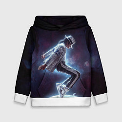 Толстовка-худи детская Michael Jackson on the moon, цвет: 3D-белый