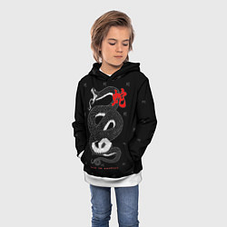 Толстовка-худи детская Love in caution, цвет: 3D-белый — фото 2