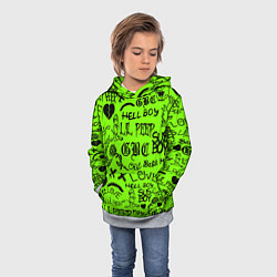 Толстовка-худи детская Lil Peep кислотный паттерн, цвет: 3D-меланж — фото 2