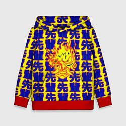 Толстовка-худи детская Samurai logo patten japan, цвет: 3D-красный