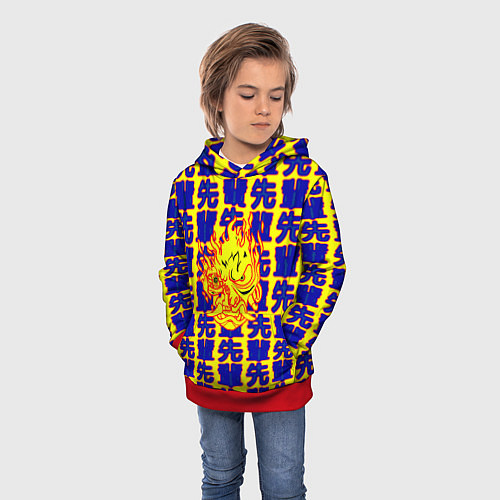 Детская толстовка Samurai logo patten japan / 3D-Красный – фото 3
