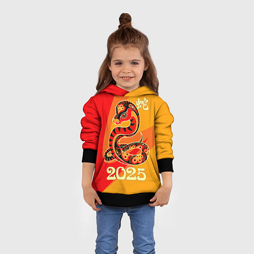 Детская толстовка Год змеи - 2025 / 3D-Черный – фото 4