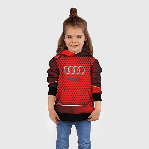 Детская толстовка AUDI текстура металик / 3D-Черный – фото 4