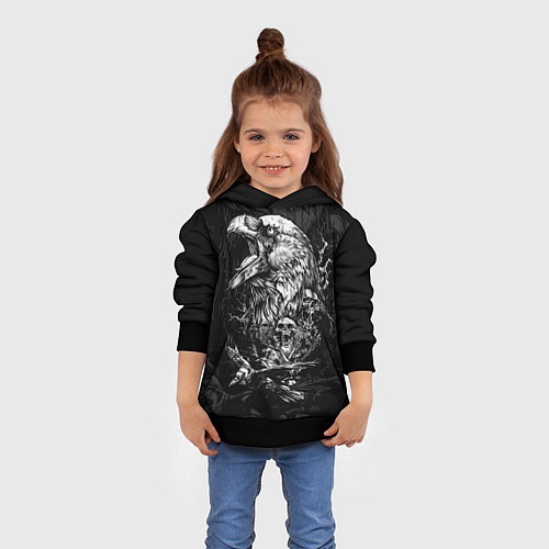 Детская толстовка Ворон бога Одина / 3D-Черный – фото 4