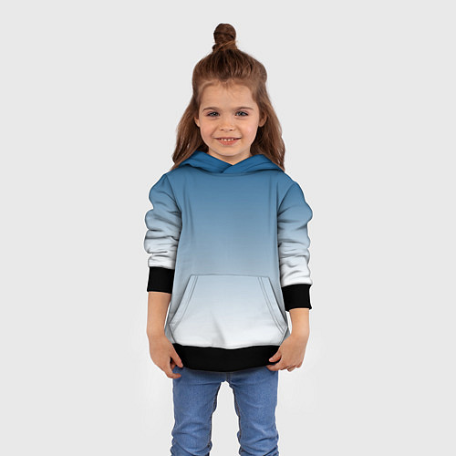 Детская толстовка Бирюзовый градиент текстура / 3D-Черный – фото 4