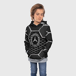 Толстовка-худи детская Mercedes carbon, цвет: 3D-меланж — фото 2
