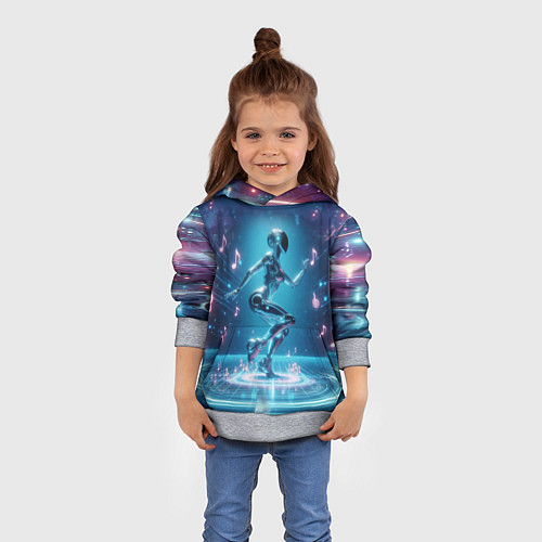 Детская толстовка Cyber robot girl - ai art fantasy / 3D-Меланж – фото 4