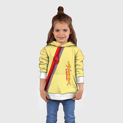 Толстовка-худи детская Samurai geometry steel, цвет: 3D-белый — фото 2