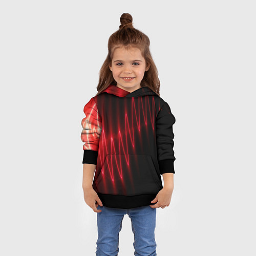 Детская толстовка Оптическая молния / 3D-Черный – фото 4