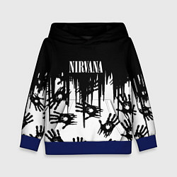 Толстовка-худи детская Nirvana rok hand, цвет: 3D-синий