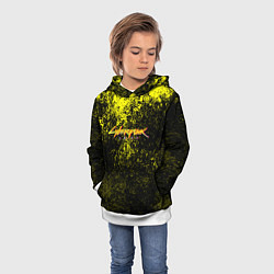 Толстовка-худи детская Cyberpunk брызги красок, цвет: 3D-белый — фото 2