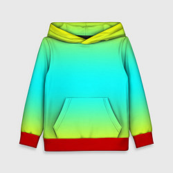 Толстовка-худи детская Кислотный градиент абстракция, цвет: 3D-красный
