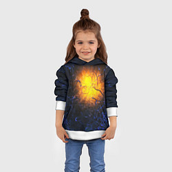 Толстовка-худи детская Абстракция зарождение звезды, цвет: 3D-белый — фото 2